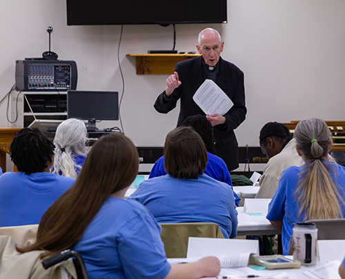 Father Thomas Curran, SJ, teaches at a Missouri prison