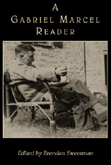 Cover of "A Gabriel Marcel Reader" showing Marcel sitting in a chair