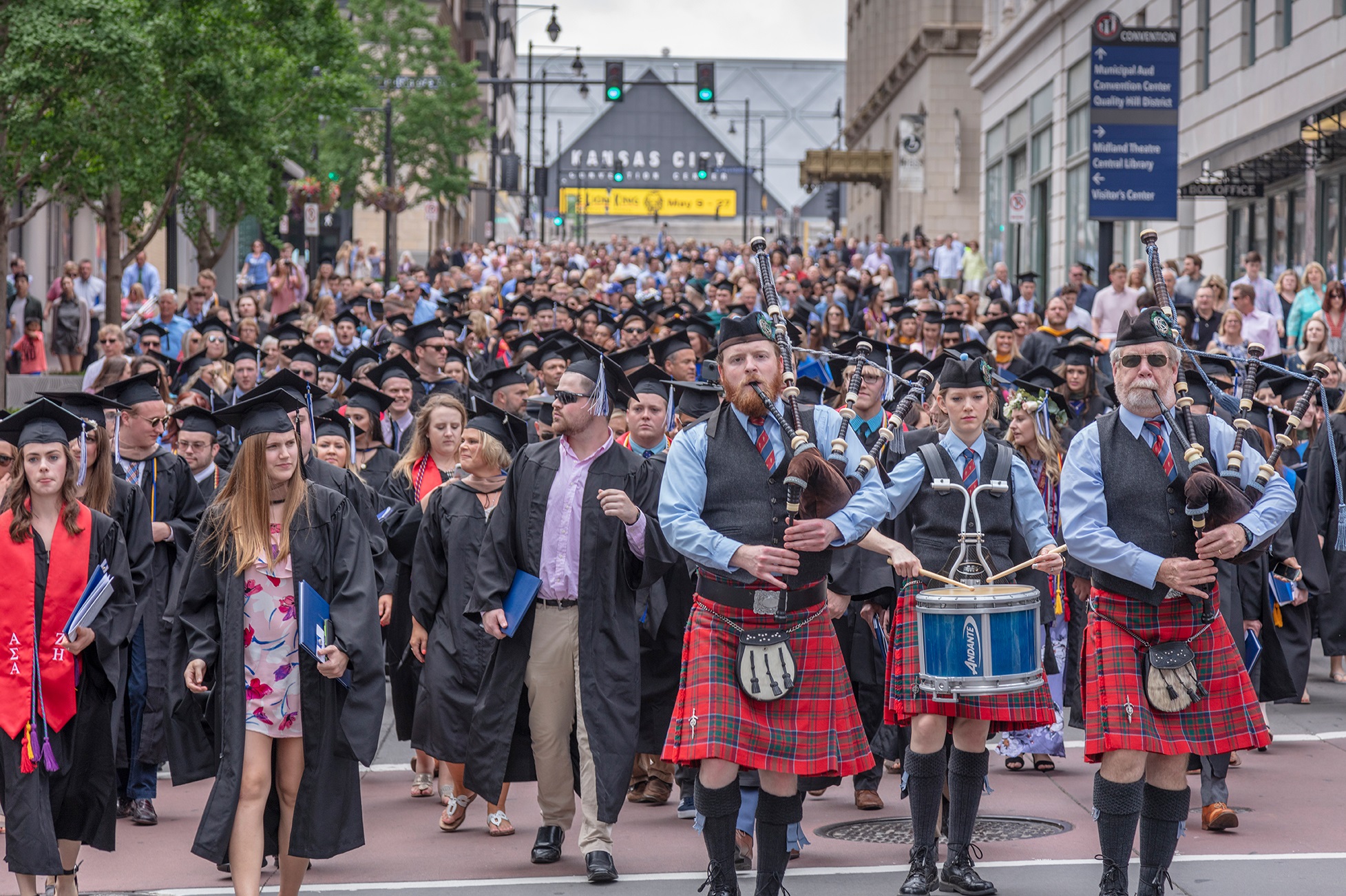 Hawk Walk Procession of Rockhurst University Graduates 2018