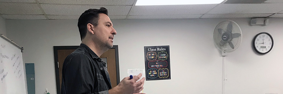 Marc Kerby teaching at Heartland Christian School