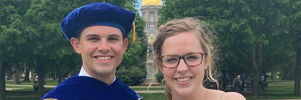 Zach and Julia Pohlman Zach and Julia Pohlman in front of the golden dome at Notre Dame