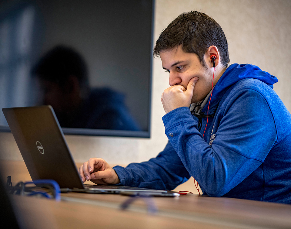 student with laptop