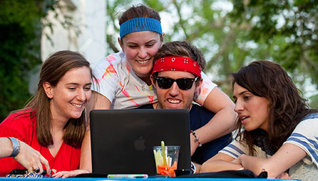 students at a computer