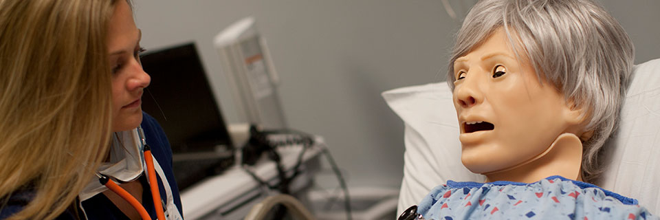 Nursing Student working in nursing lab