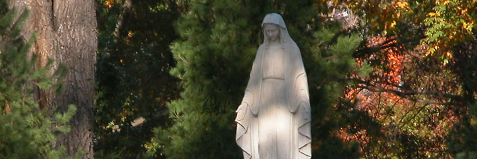 Catholic Studies Statue on campus