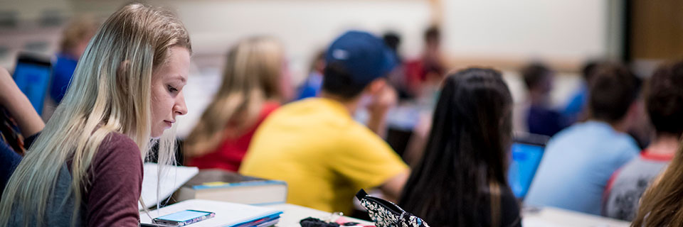 Economics Students in an Economics lecture at Rockhurst University