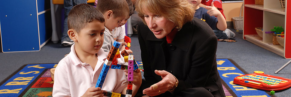 Education Application Process Children learning with professor
