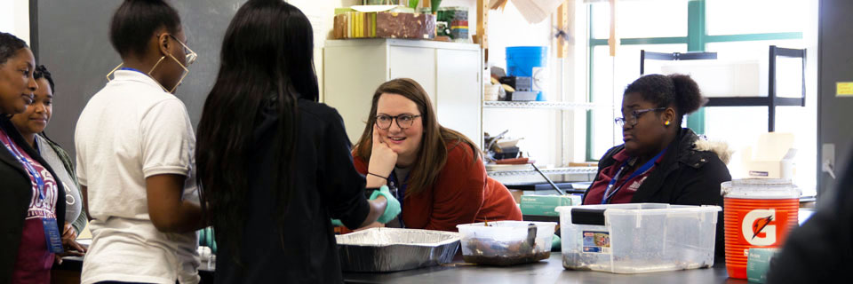 Students at a field experience