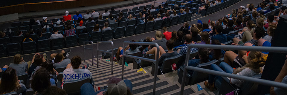 Film Series Students in Arrupe Hall