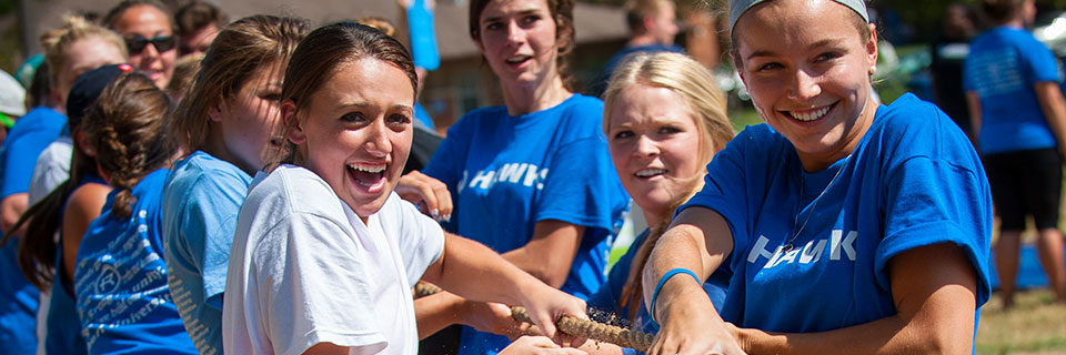 Students at Orientation activity