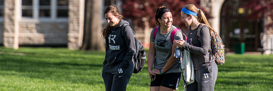 Students walking on campus