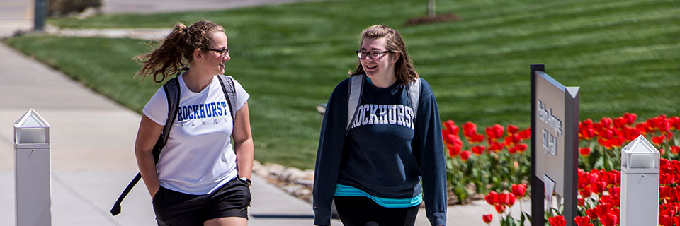 Students walking on campus