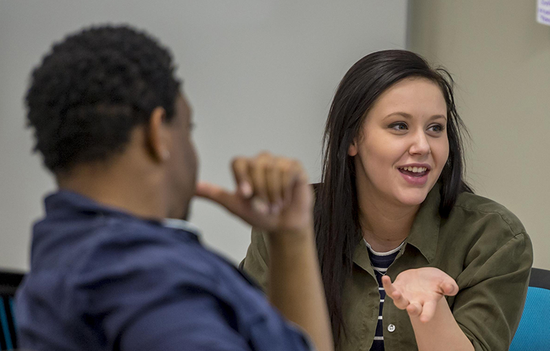Humanities students in a classroom