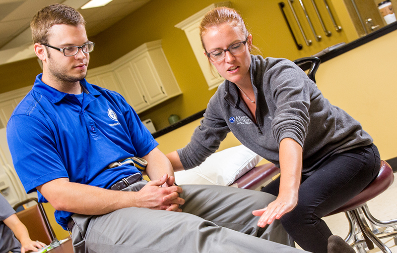 Students in physical therapy class