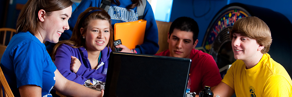 Students working on a group project