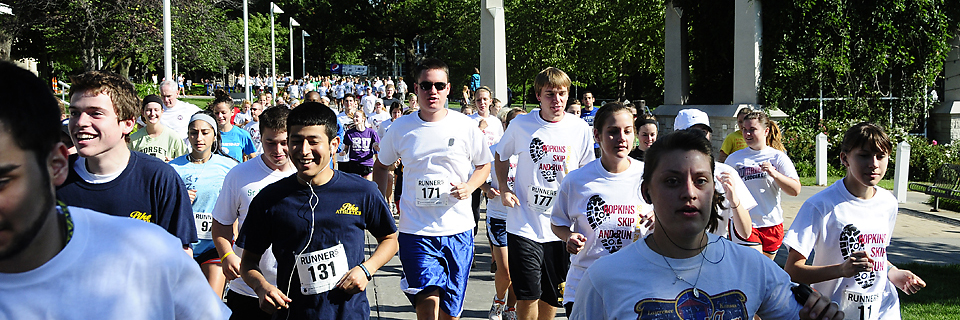 Students running marathon