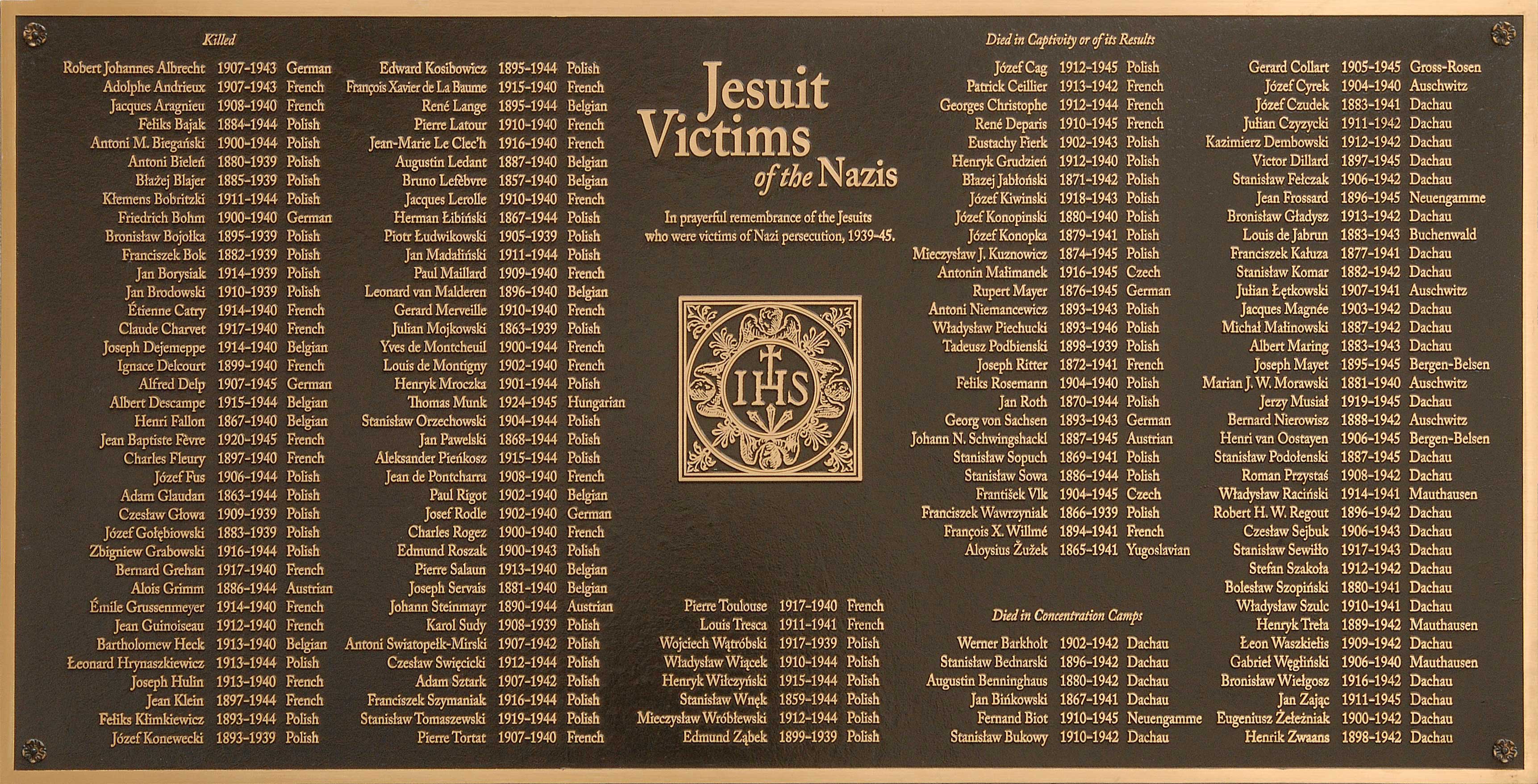Jesuit Plaque