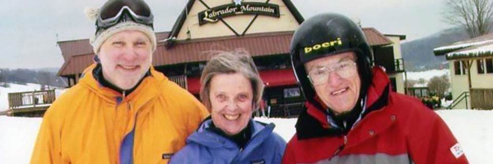 Group of friends on ski slope