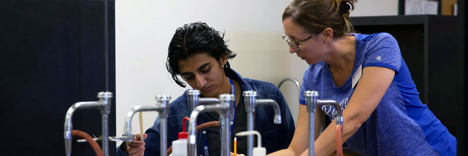 Master of Education in Educational Studies Professor assisting student