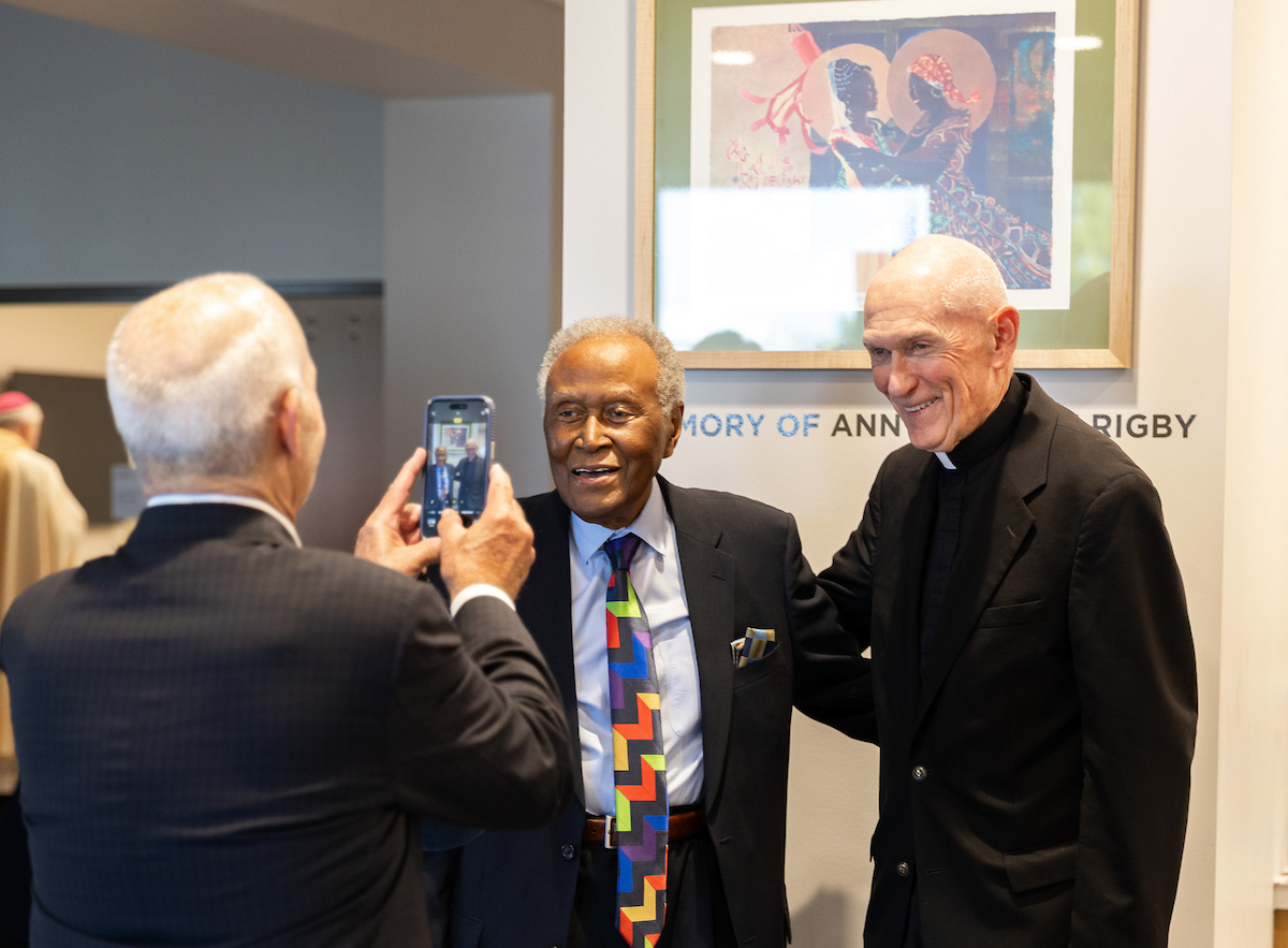 Alvin Brooks stands with Thomas B. Curran, SJ, former President of Rockhurst University