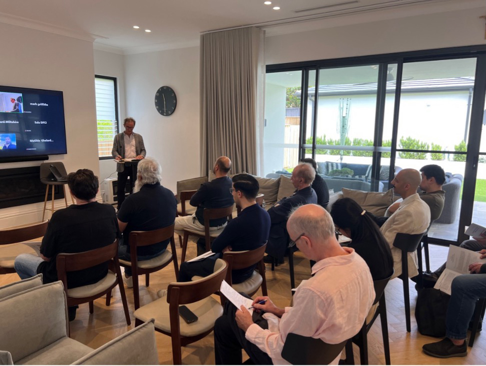 Members of the Gabriel Marcel Society meet in Sydney, Australia, classroom