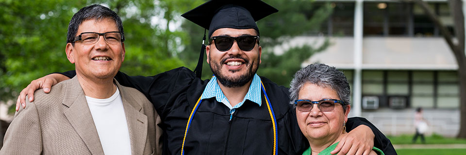 Parents Association Graduating student with parents