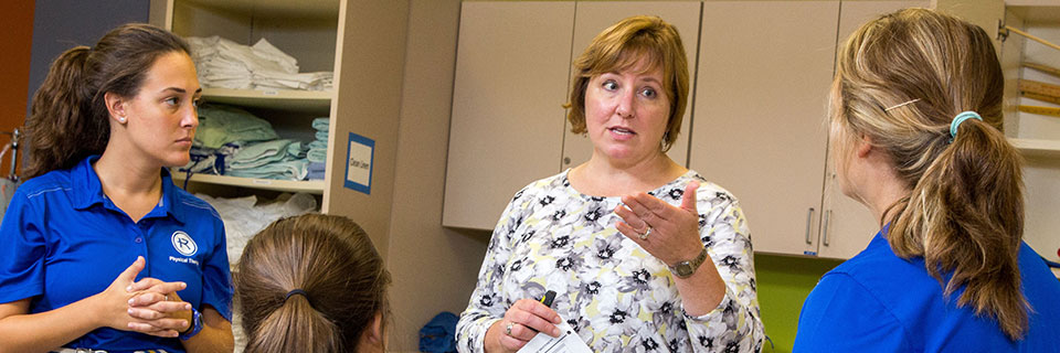 Pre-Physical Therapy Student assisting physical therapy patient