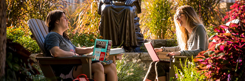 Students talking on campus