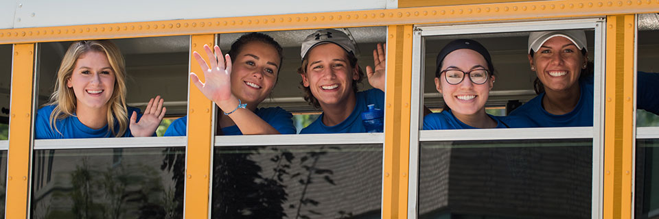 Students on a bus