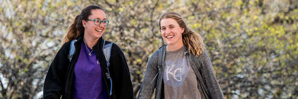 Students walking on campus