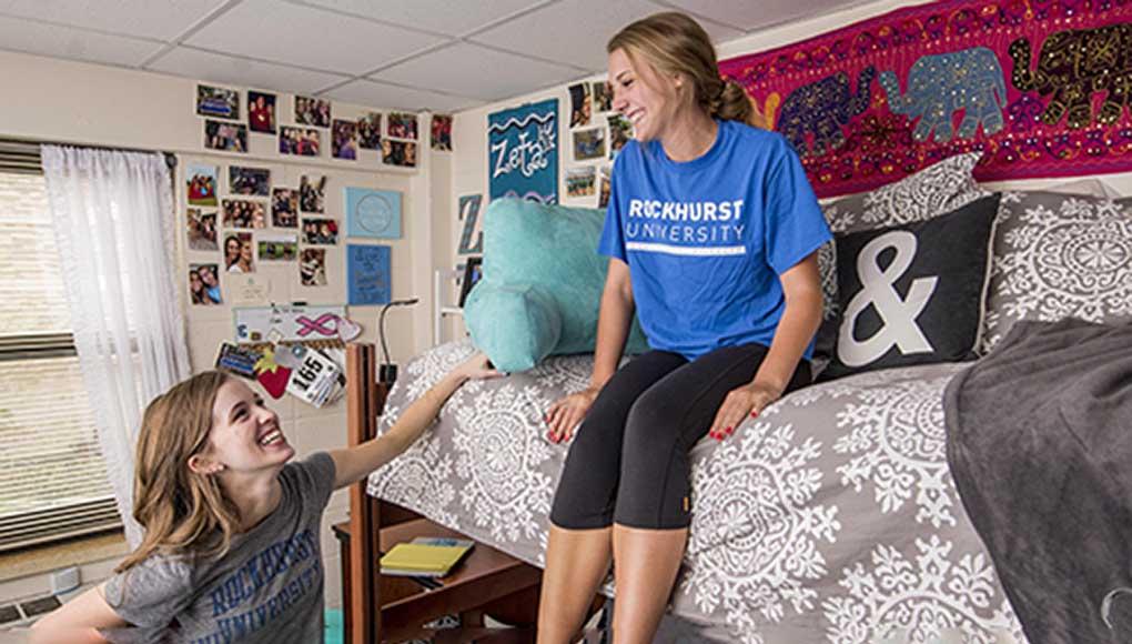 students in their dorm room