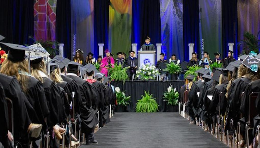Students at the 2019 Commencement ceremony