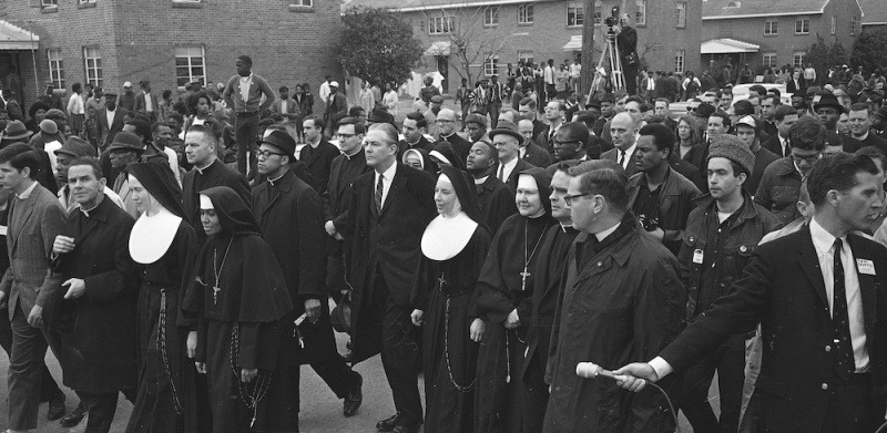 Sister Rosemary Flanigan and others at the 1965 march on Selma.