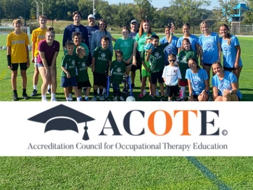 ACOTE logo with OT students in the background