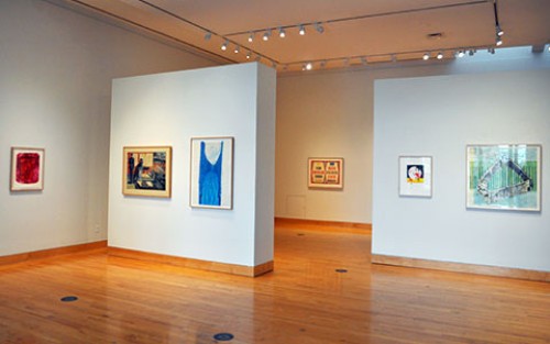 Contemporary art hangs on the walls of Greenlease Gallery