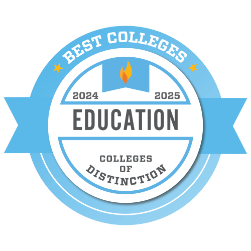 Best Colleges seal: Colleges of Distinction for Education