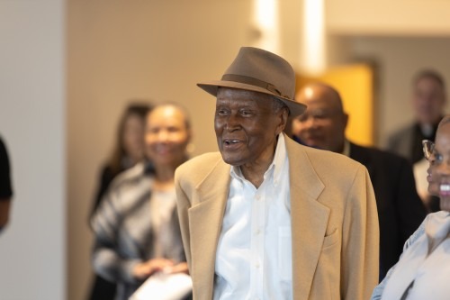 Alvin Brooks tours the Alvin Brooks Center for the first time