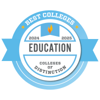 Best Colleges seal: Colleges of Distinction for Education
