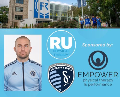 Speaker, Sporting KC Logo, RU Physical Therapy Logo, and Empower Logo