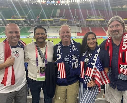 Rockhurst faculty member and others at the World Cup
