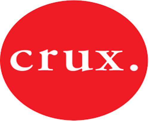 Crux KC Logo - a red circle with white writing of "Crux."