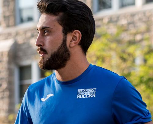 Soccer player on campus