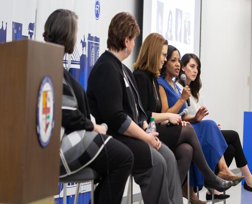 women speaking on panel