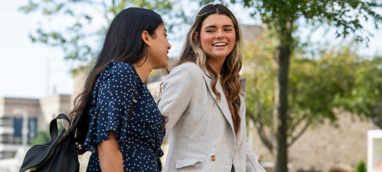 Business students on campus