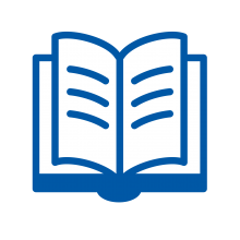 Icon - Blue open book to represent poetry