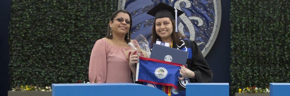 Student Niki Sanchez and her mother