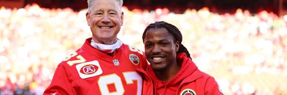Alumnus on the field honored during a Chiefs game