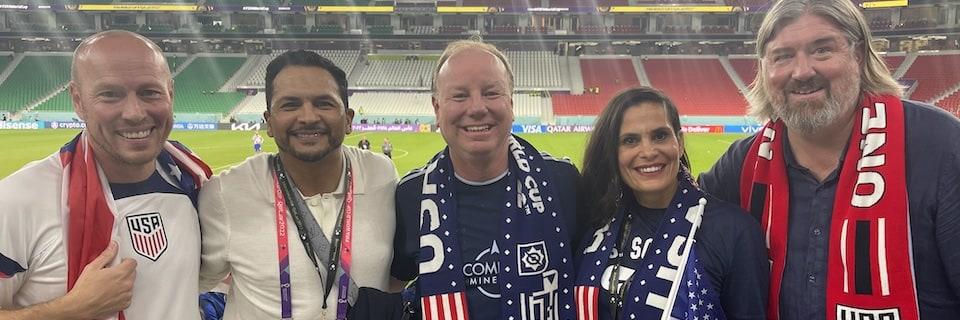 Rockhurst faculty member and others at the World Cup