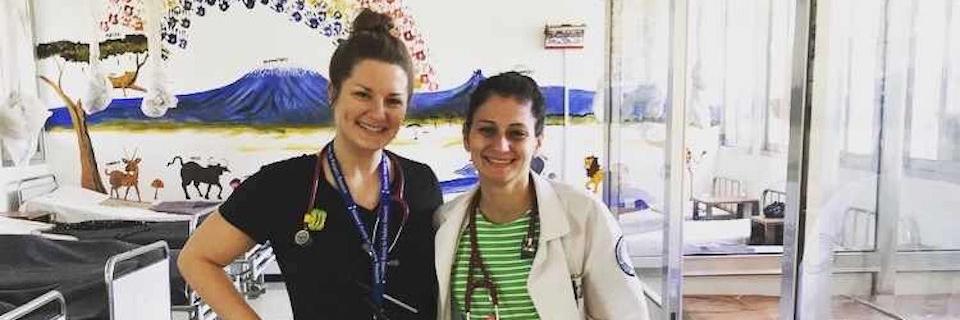 Alumna Jenny Buehler and a colleague in Tanzania