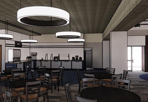 Rendering of the interior of the renovated dining hall